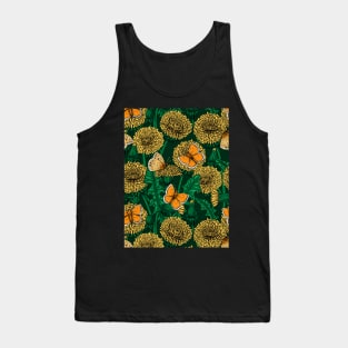 Dandelion meadow on dark green Tank Top